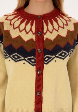 Kadın Beyaz Triko Hırka - 50310054006