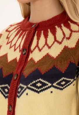 Kadın Beyaz Triko Hırka - 50310054006