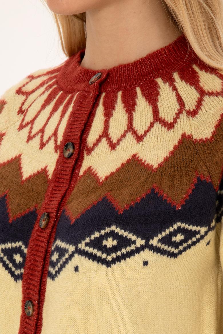 Kadın Beyaz Triko Hırka - 50310054006