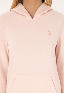 Kadın Açık Pembe Kapüşonlu Sweatshirt - 50320557007