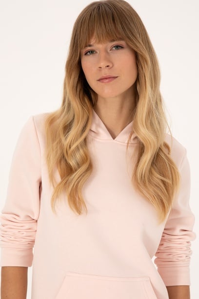 Kadın Açık Pembe Kapüşonlu Sweatshirt