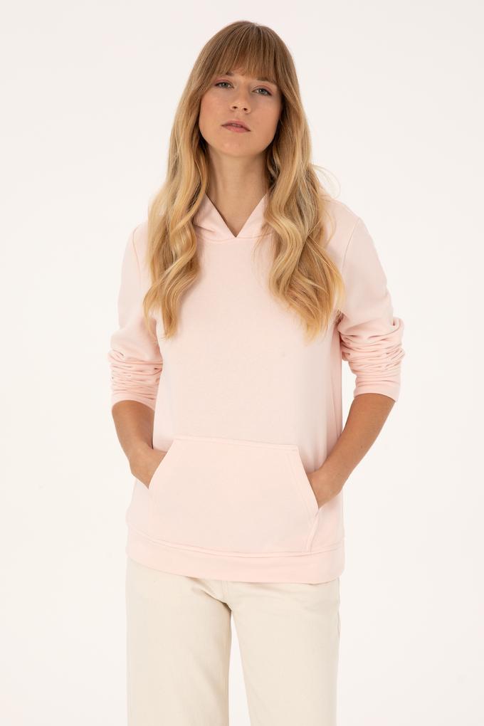 Kadın Açık Pembe Kapüşonlu Sweatshirt