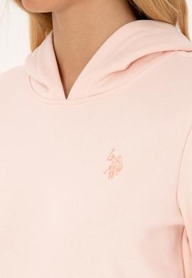 Kadın Açık Pembe Kapüşonlu Sweatshirt - 50320557007