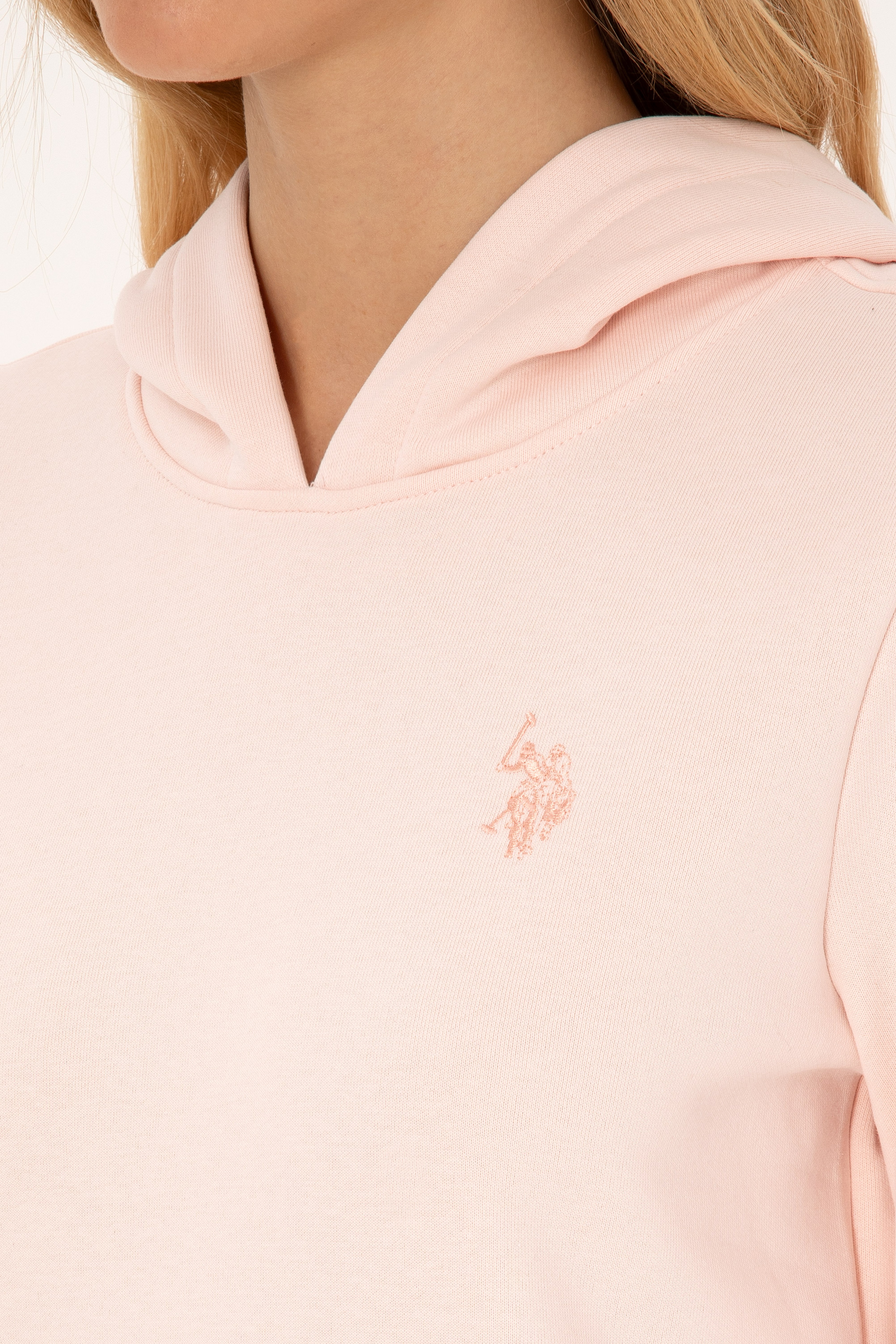 Kadın Açık Pembe Kapüşonlu Sweatshirt