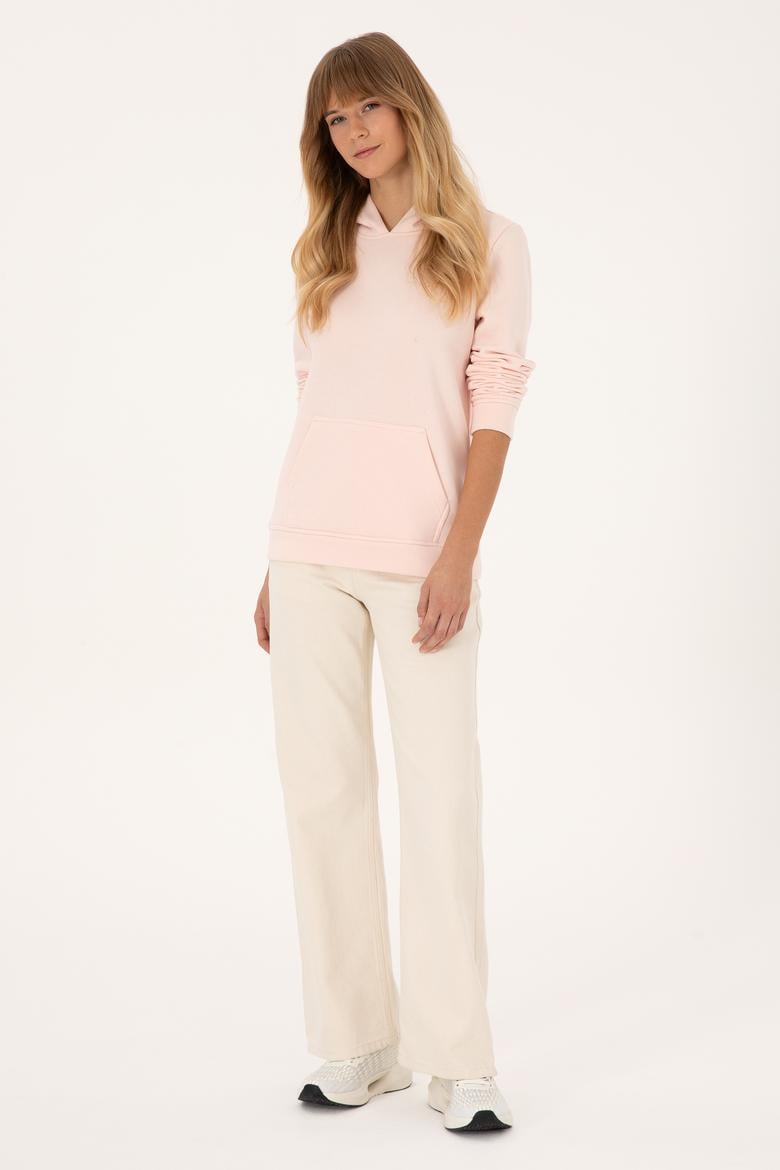 Kadın Açık Pembe Kapüşonlu Sweatshirt - 50320557007