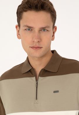 Erkek Comfort Fit Yarım Fermuarlı Haki Sweatshirt - 50315521033