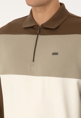 Erkek Comfort Fit Yarım Fermuarlı Haki Sweatshirt - 50315521033