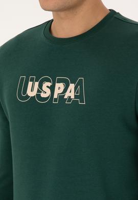 Erkek Regular Fit Bisiklet Yaka Koyu Yeşil Sweatshirt - 50316372016