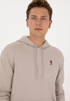 Erkek Comfort Fit Kapüşonlu Taş Basic Sweatshirt - 50313746051
