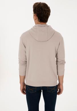Erkek Comfort Fit Kapüşonlu Taş Basic Sweatshirt - 50313746051