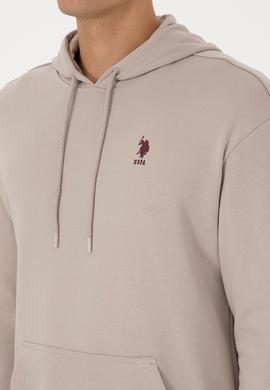 Erkek Comfort Fit Kapüşonlu Taş Basic Sweatshirt - 50313746051