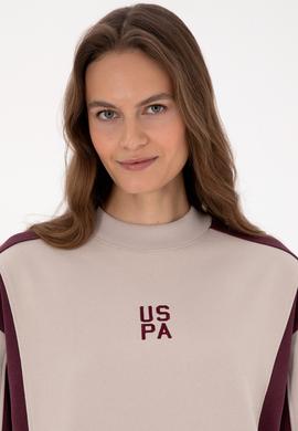 Kadın Bordo Bisiklet Yaka Sweatshirt - 50314951007