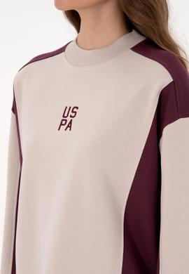 Kadın Bordo Bisiklet Yaka Sweatshirt - 50314951007