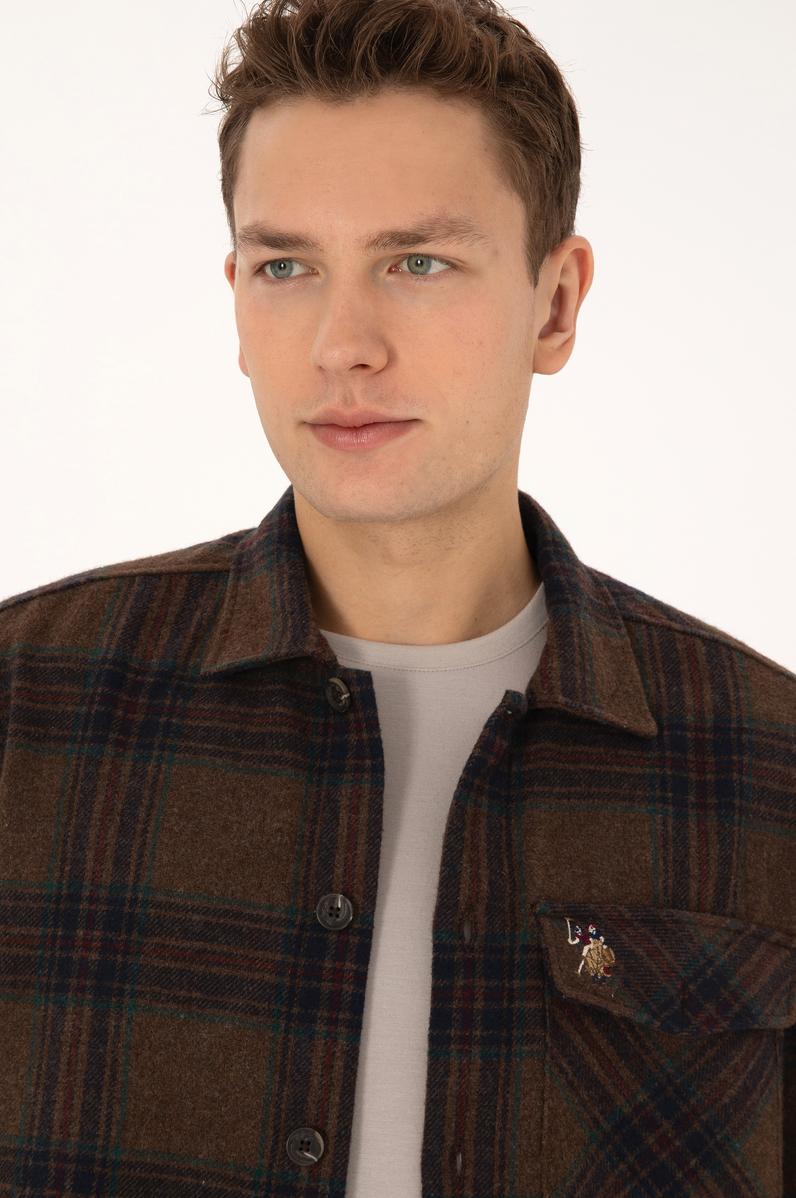 Erkek Kahverengi Uzun Kollu Gömlek