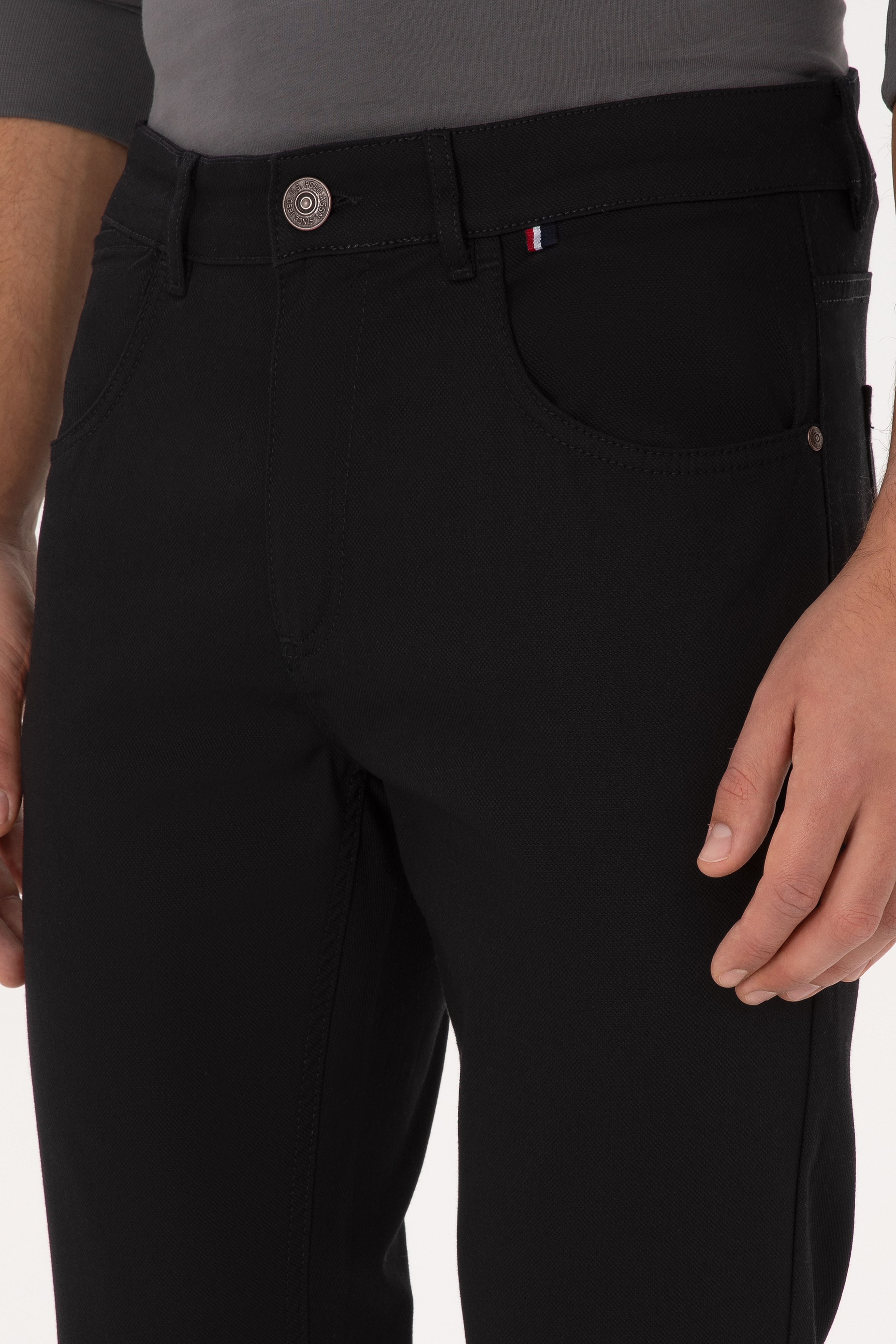 Erkek Siyah Slim Fit Kanvas / Chino Pantolon - Image 5