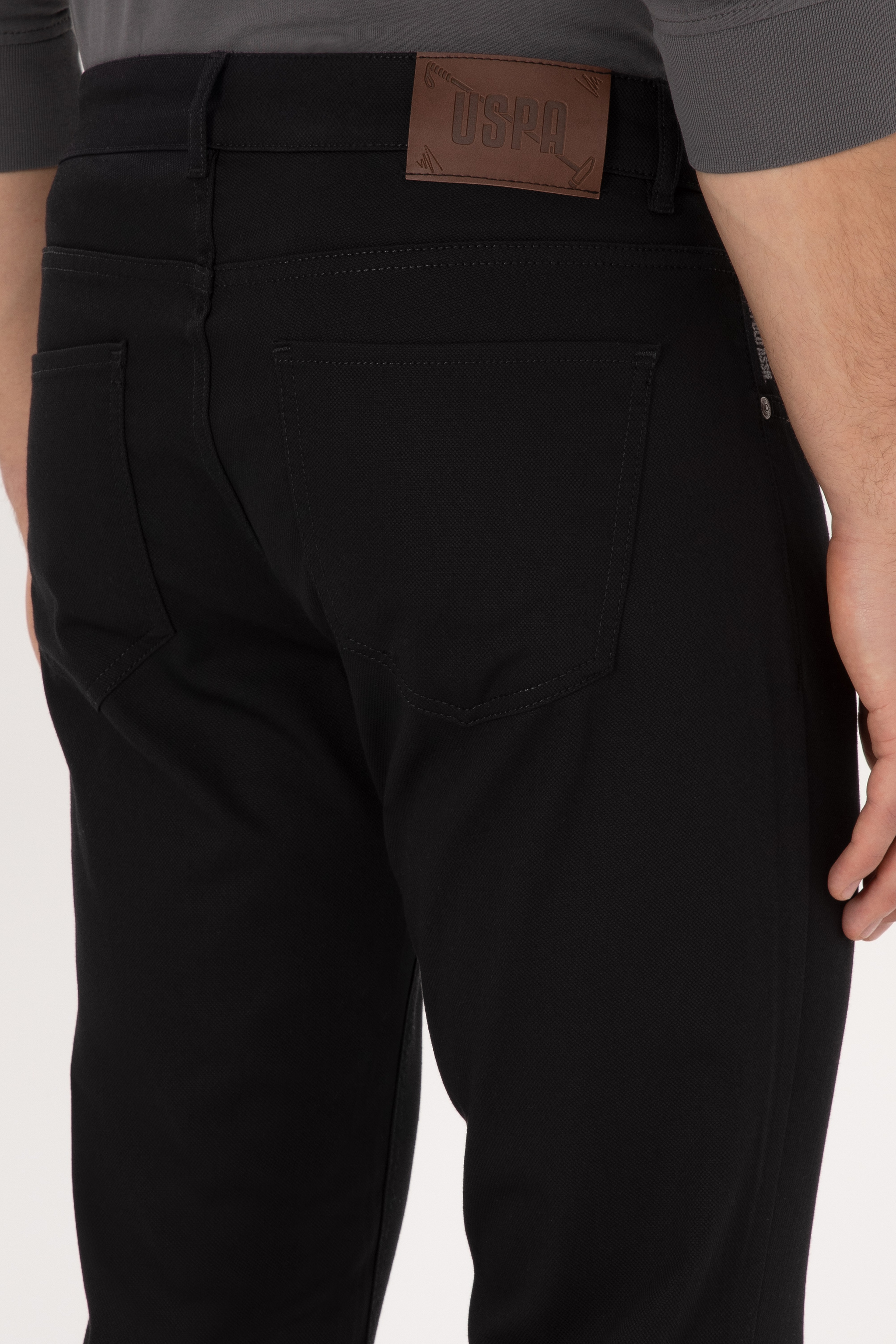 Erkek Siyah Slim Fit Kanvas / Chino Pantolon - Image 6