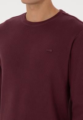 Erkek Regular Fit Bisiklet Yaka Bordo Sweatshirt - 50316390018