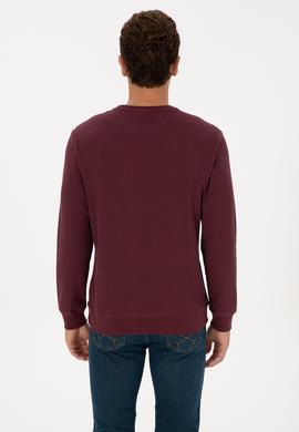 Erkek Regular Fit Bisiklet Yaka Bordo Sweatshirt - 50316390018