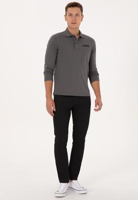 Erkek Siyah Slim Fit Kanvas / Chino Pantolon - 50316835094