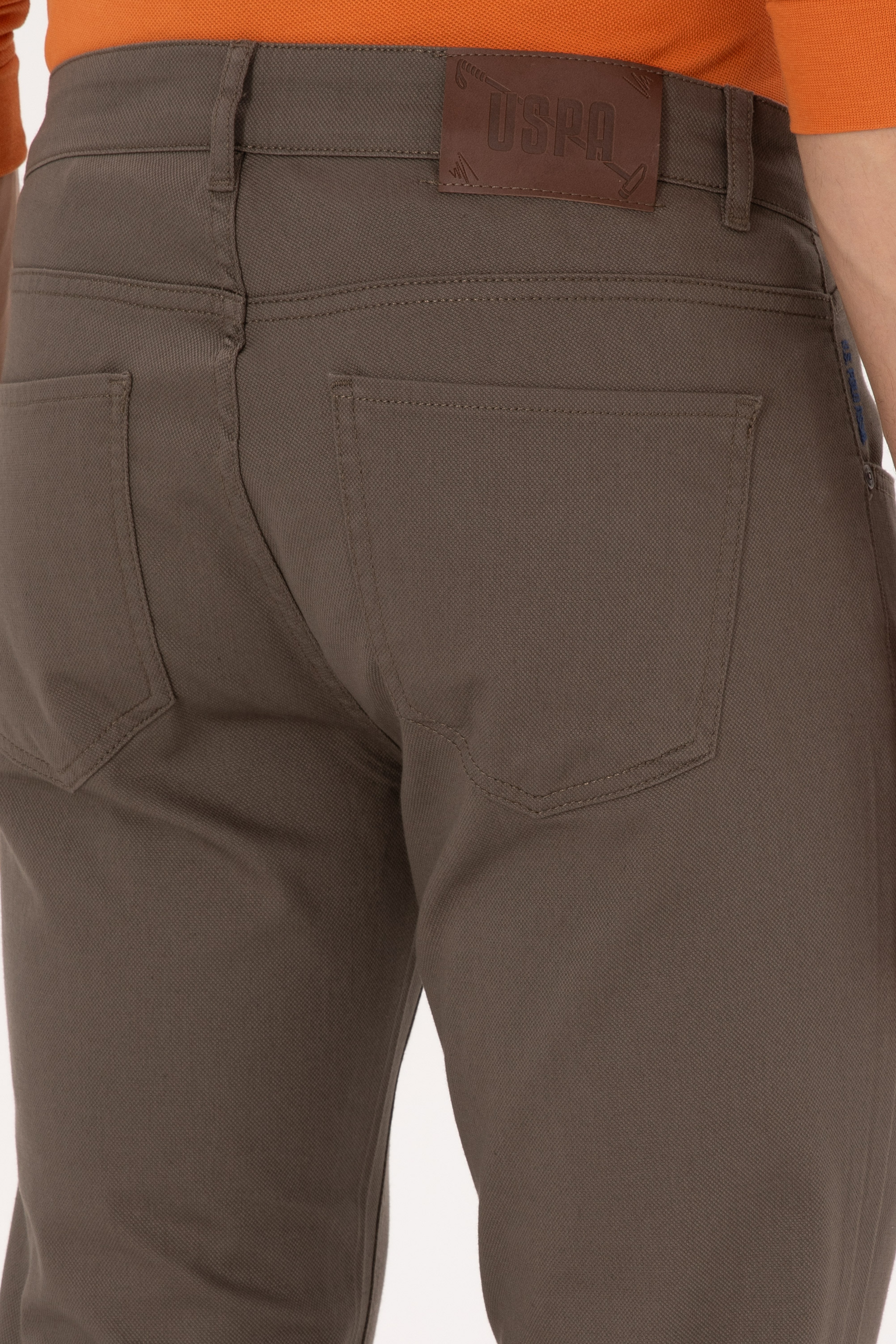 Erkek Vizon Slim Fit Kanvas / Chino Pantolon