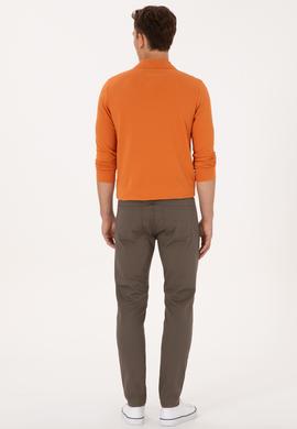 Erkek Vizon Slim Fit Kanvas / Chino Pantolon - 50316835220