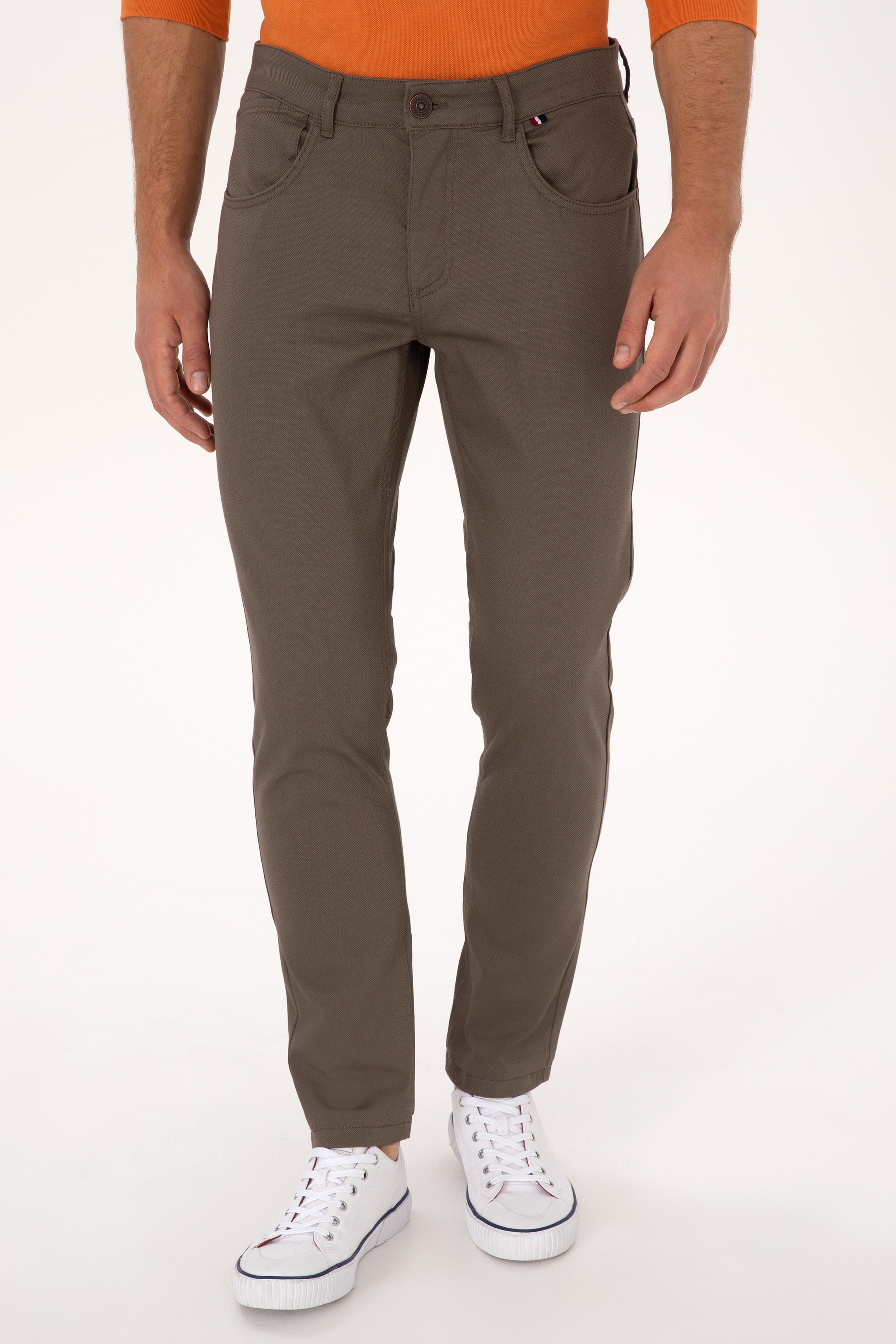 Erkek Vizon Slim Fit Kanvas / Chino Pantolon - Image 2