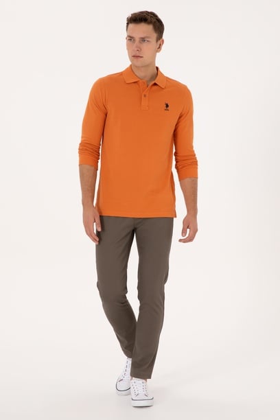 Erkek Vizon Slim Fit Kanvas / Chino Pantolon