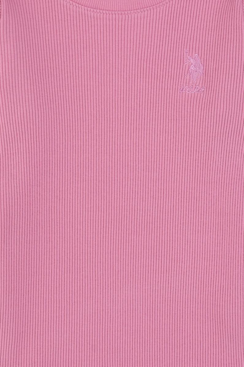 Kız Çocuk Pembe Bisiklet Yaka Sweatshirt