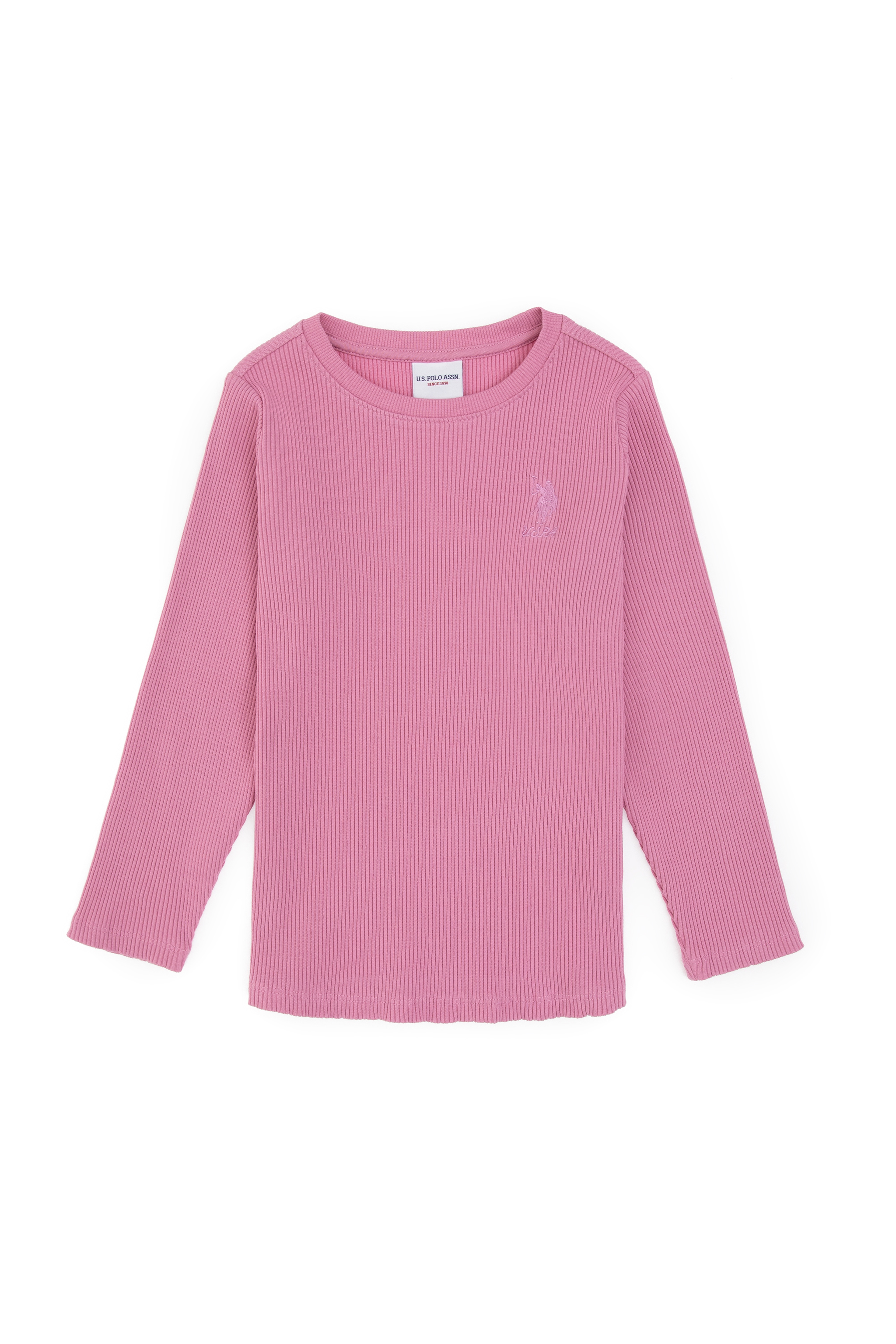 Kız Çocuk Pembe Bisiklet Yaka Sweatshirt