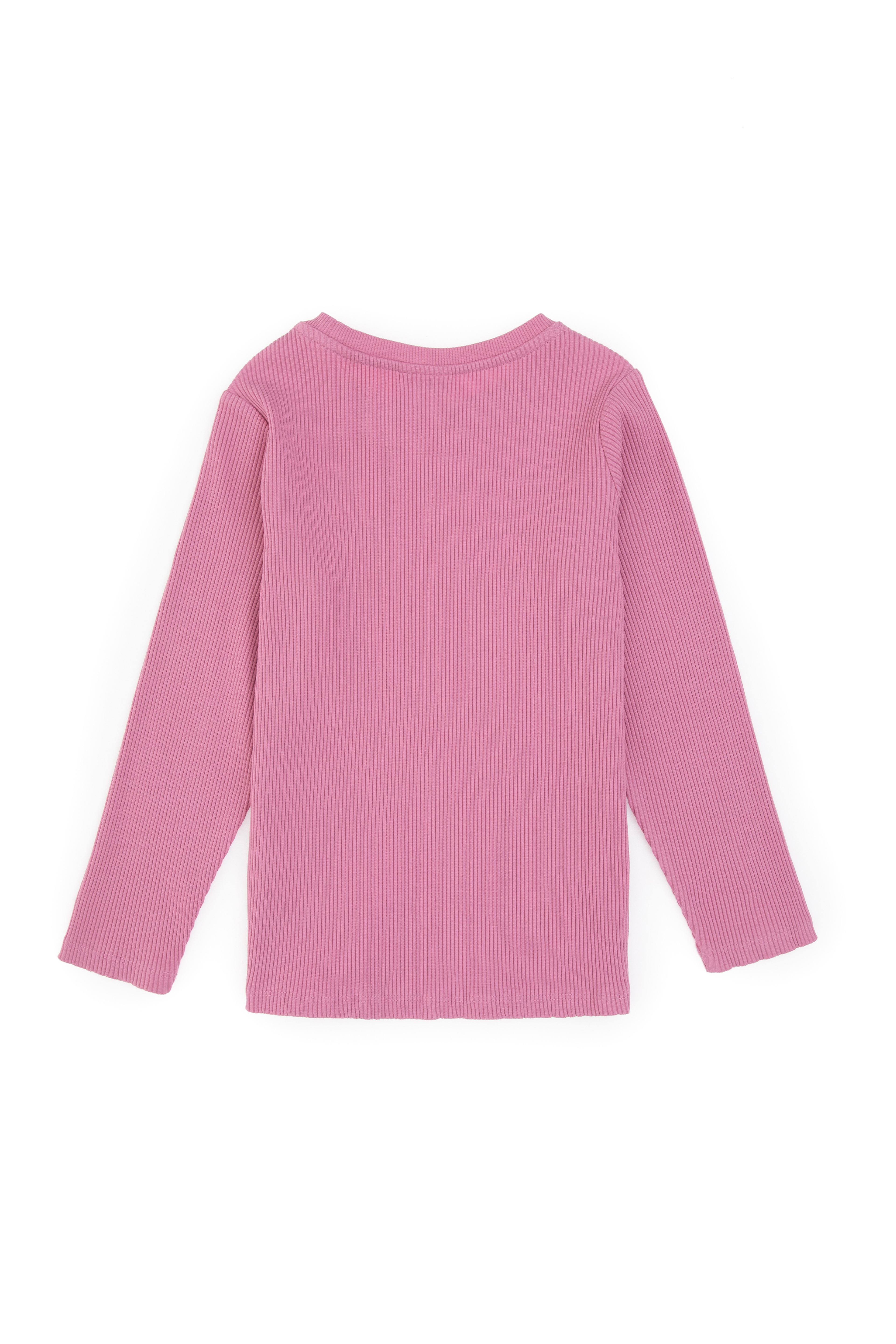 Kız Çocuk Pembe Bisiklet Yaka Sweatshirt - Image 5