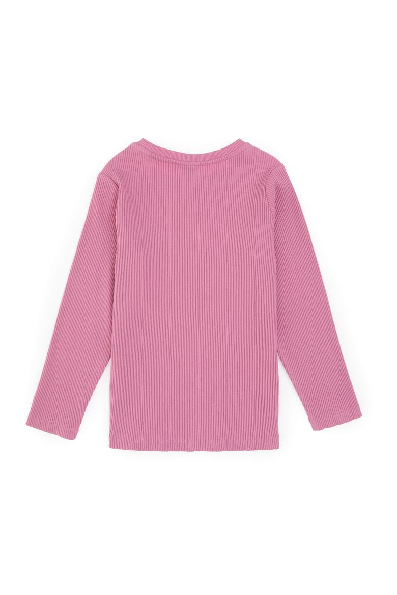Kız Çocuk Pembe Bisiklet Yaka Sweatshirt - 50317982023