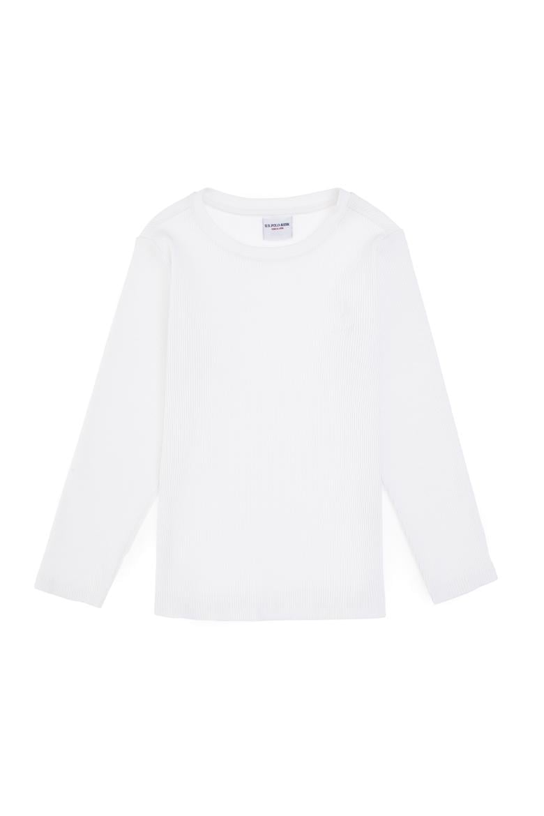 Kız Çocuk Beyaz Bisiklet Yaka Sweatshirt - 50317982011