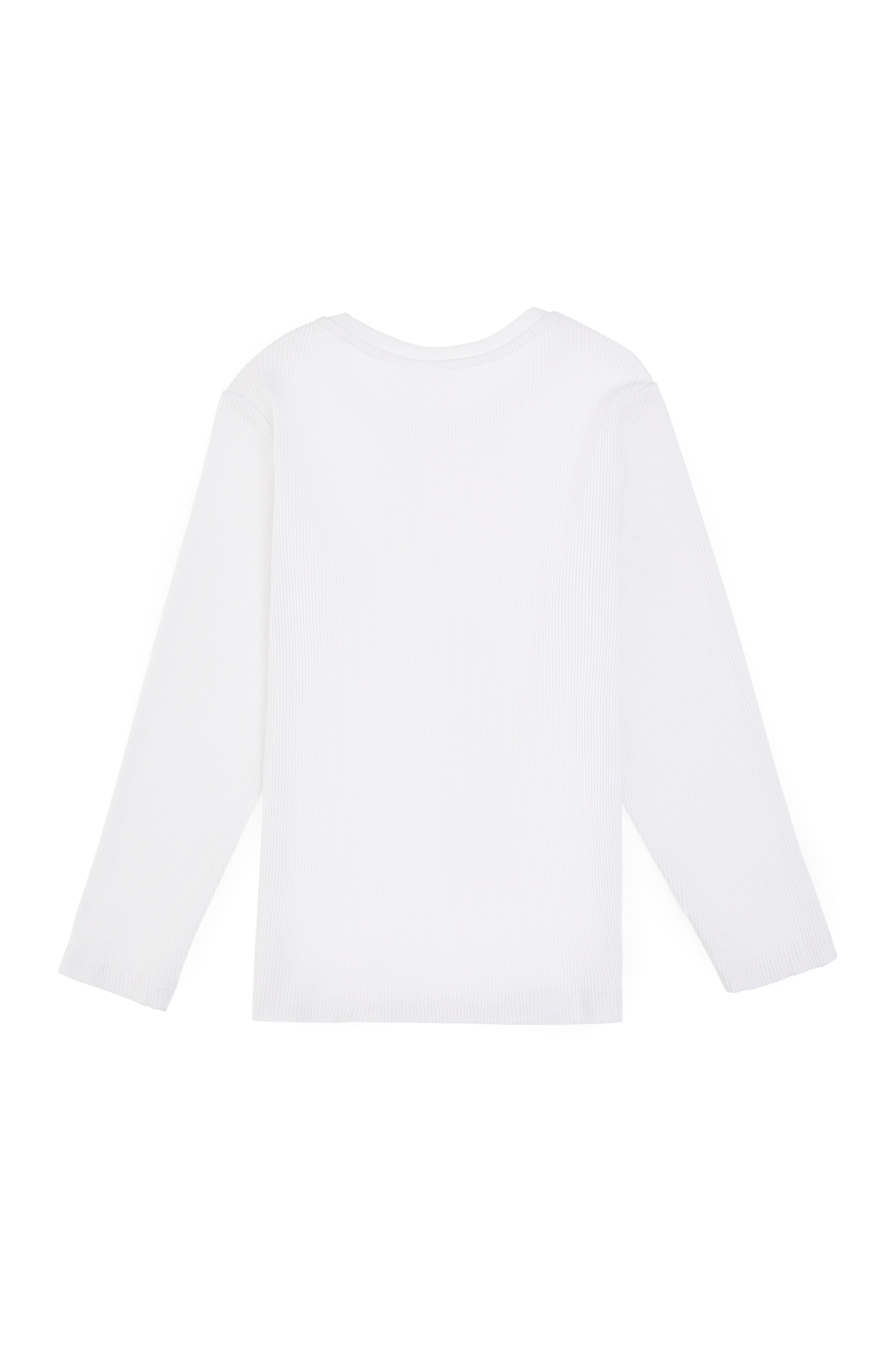 Kız Çocuk Beyaz Bisiklet Yaka Sweatshirt - Image 5