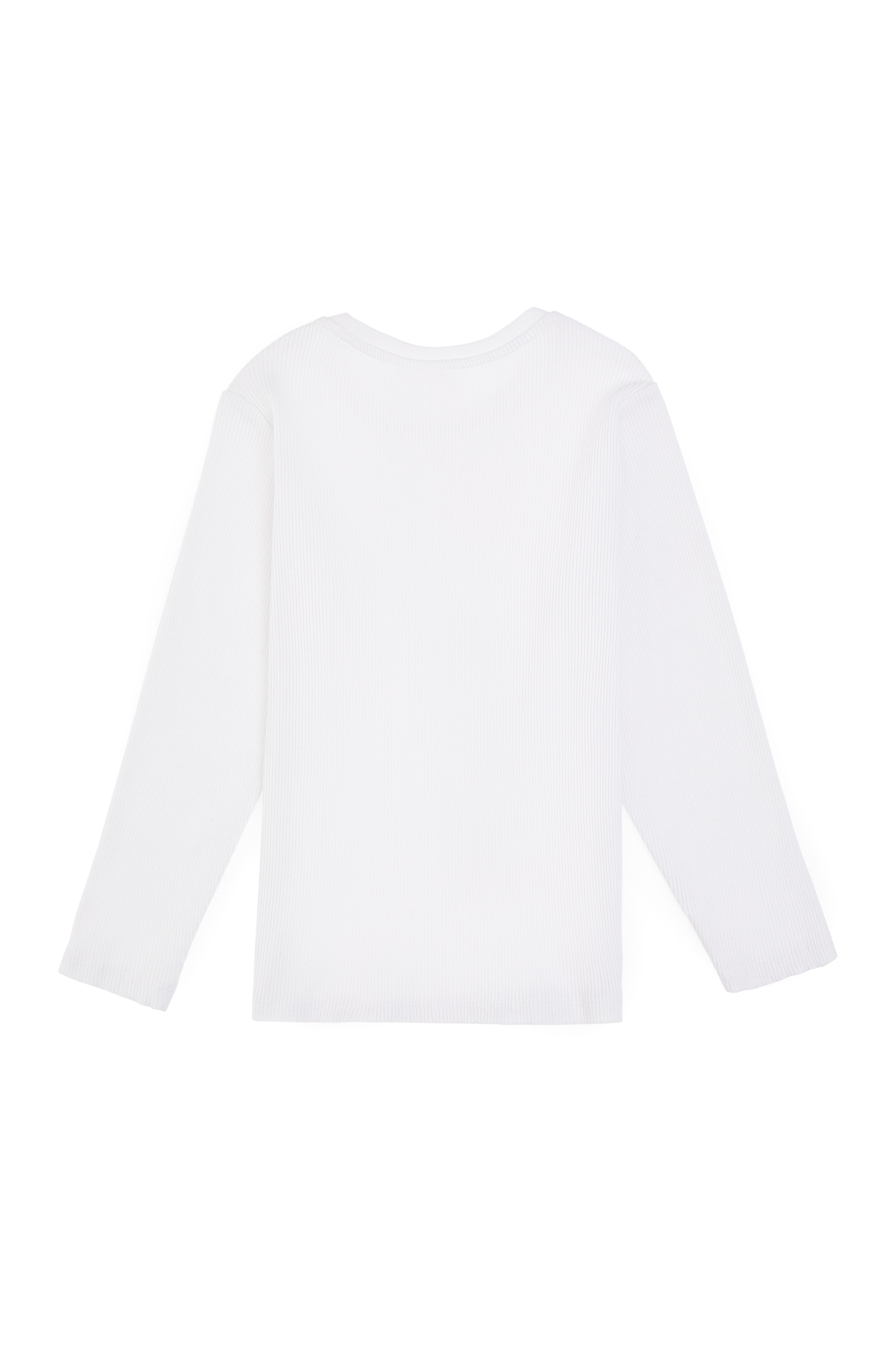 Kız Çocuk Beyaz Bisiklet Yaka Sweatshirt