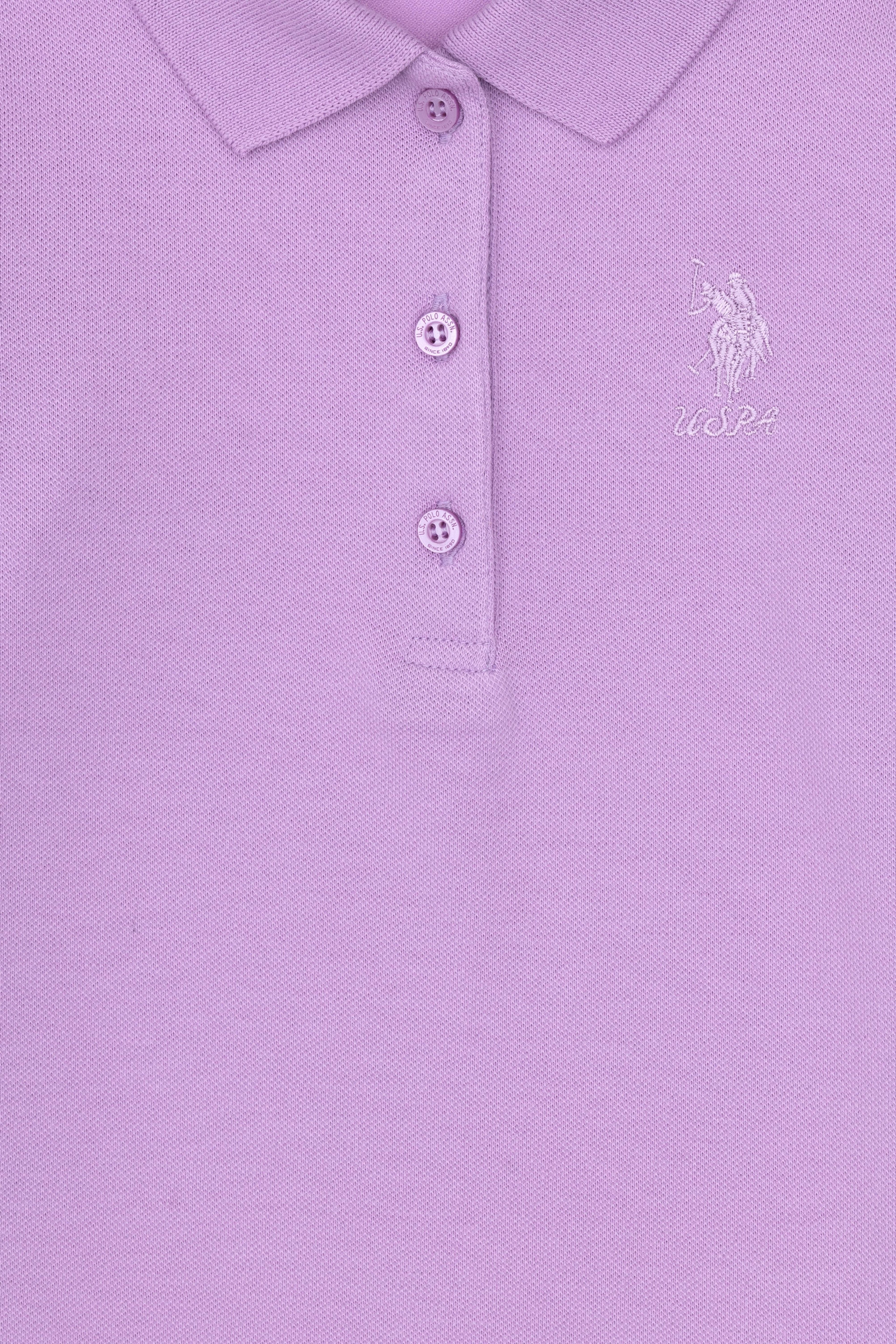 Kız Çocuk Lila Polo Yaka Basic Sweatshirt - Image 5