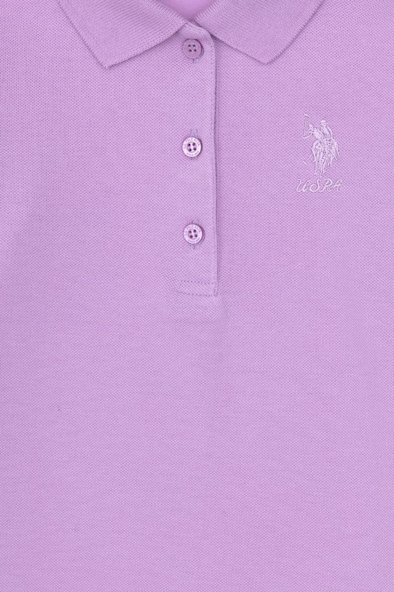 Kız Çocuk Lila Polo Yaka Basic Sweatshirt - 50316836045