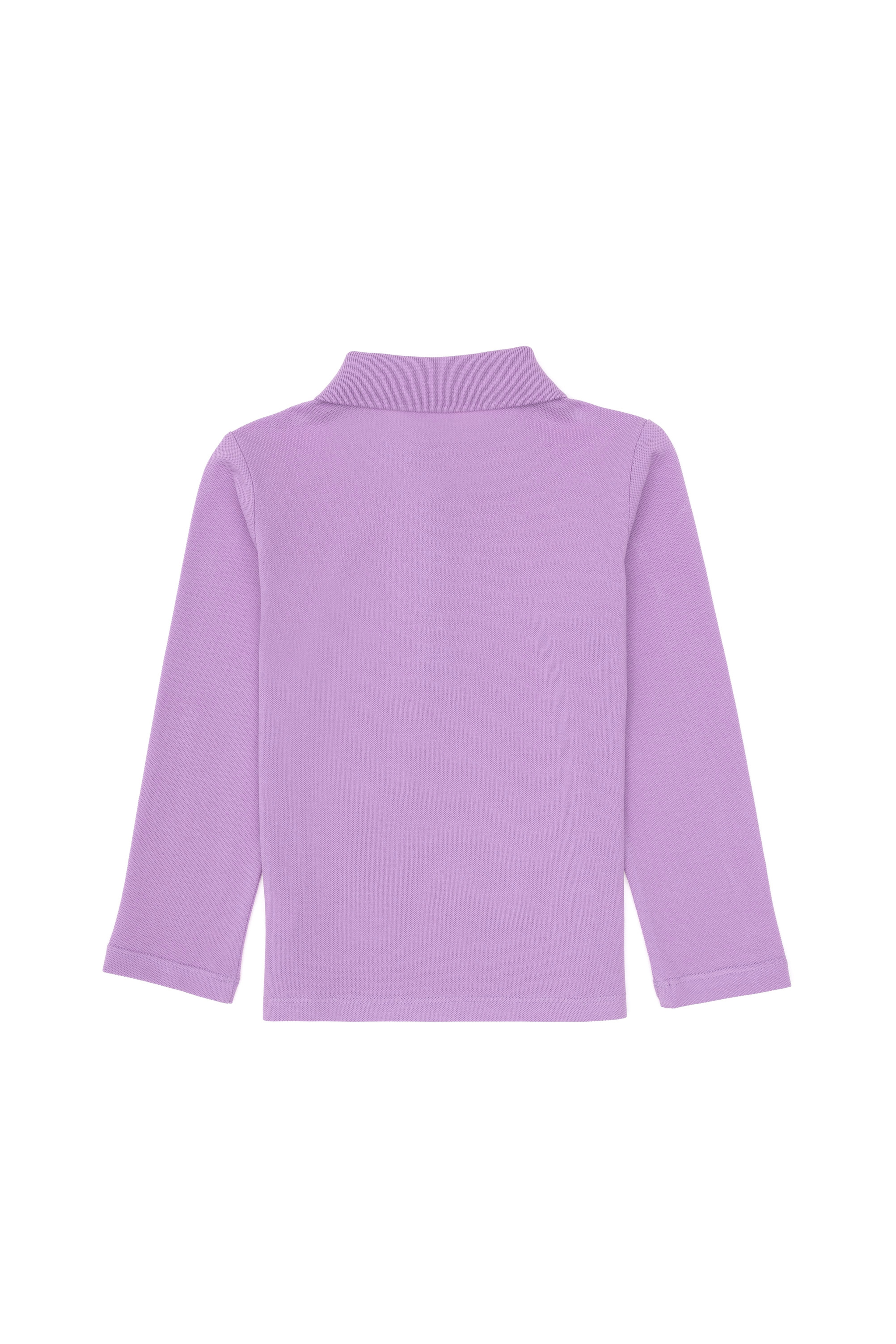 Kız Çocuk Lila Polo Yaka Basic Sweatshirt