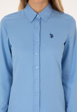 Kadın Açık Mavi Uzun Kollu Basic Gömlek - 50316711010