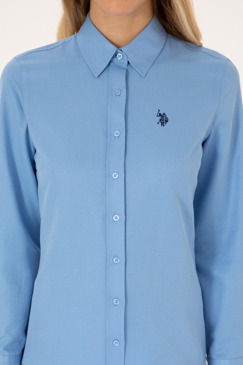 Kadın Açık Mavi Uzun Kollu Basic Gömlek - 50316711010