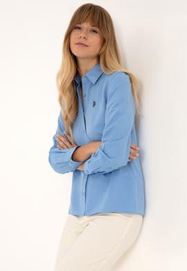 Kadın Açık Mavi Uzun Kollu Basic Gömlek - 50316711010