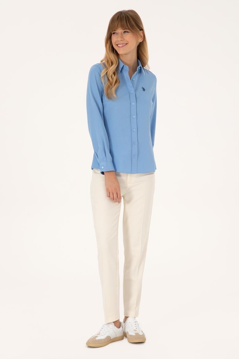 Kadın Açık Mavi Uzun Kollu Basic Gömlek - 50316711010