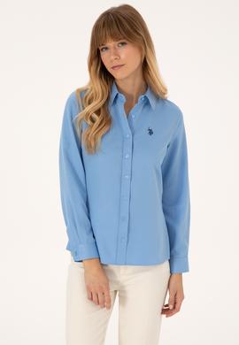 Kadın Açık Mavi Uzun Kollu Basic Gömlek - 50316711010