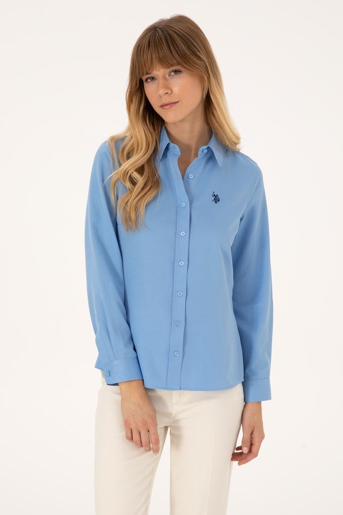 Kadın Açık Mavi Uzun Kollu Basic Gömlek