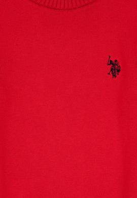 Kız Çocuk Kırmızı Bisiklet Yaka Basic Kazak - 50316808057