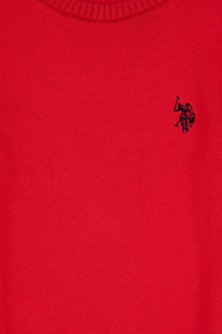 Kız Çocuk Kırmızı Bisiklet Yaka Basic Kazak - 50316808057