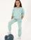 Kız Çocuk Mint Simli Baskı Detaylı Jogger Eşofman Altı
