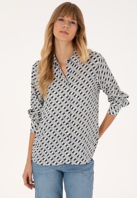 Kadın Lacivert Uzun Kollu Gömlek - 50316370026