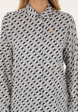 Kadın Lacivert Uzun Kollu Gömlek - 50316370026