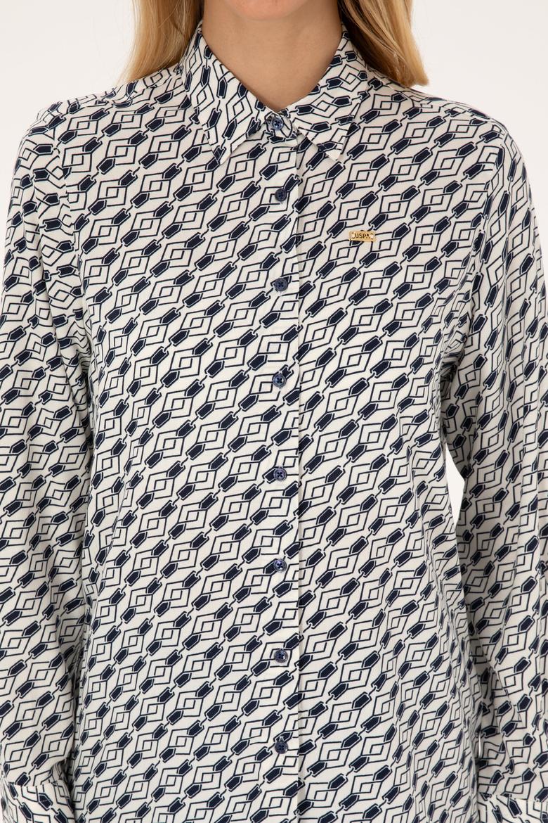 Kadın Lacivert Uzun Kollu Gömlek - 50316370026