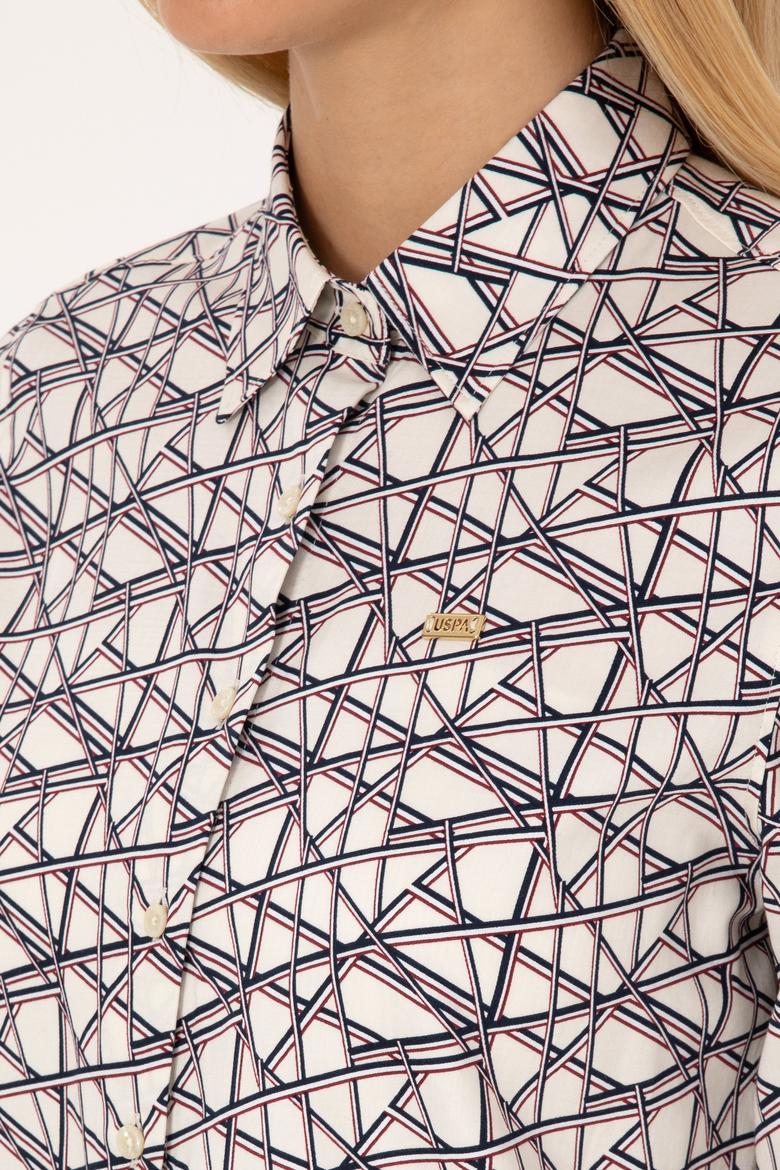 Kadın Krem Uzun Kollu Gömlek - 50316376014